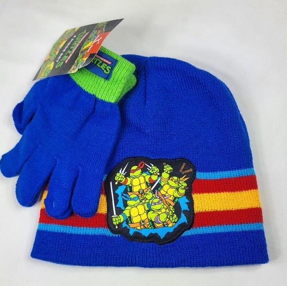 Nickelodeon Teenage Mutant Ninja Turtles Beanie & Gloves 2pc Set One Sz - Picture 5 of 6